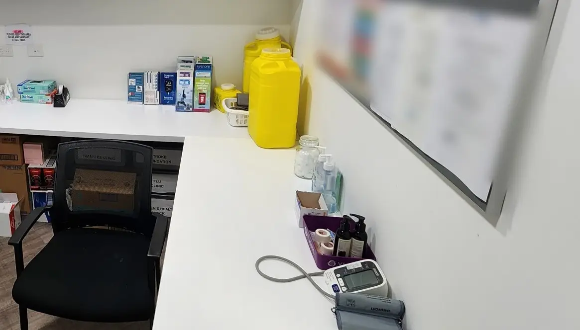 The private consultation room at Priceline Pharmacy Pacific Fair, used for vaccinations and pharmacist consultations